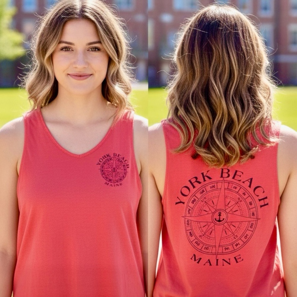 Southern Spirit York Beach Maine Women's Coral Tank Top